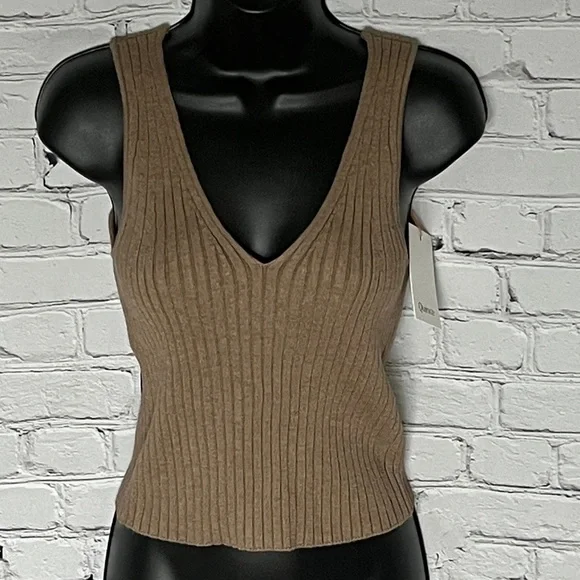 Quince Brown Ribbed Sweater Tank Top - Picture 1 of 4